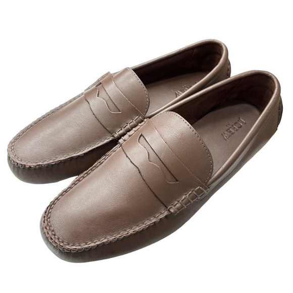 J. Crew Mens Leather Driving Loafers Slip On Moccasins Brown Shoe Size 10.5 NEW - Picture 7 of 10